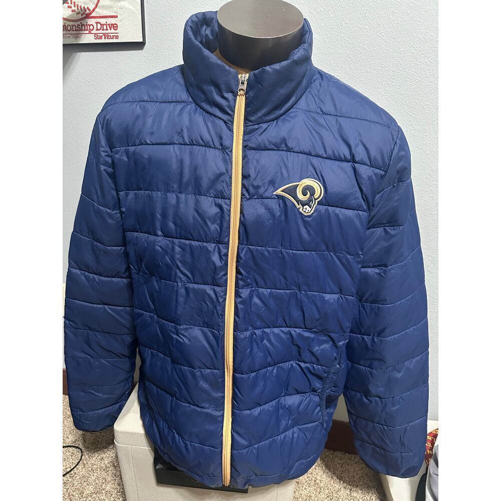 NFL Men’s XXL Los Angeles Rams Blue Quilted Full ZIP Puffer Jacket